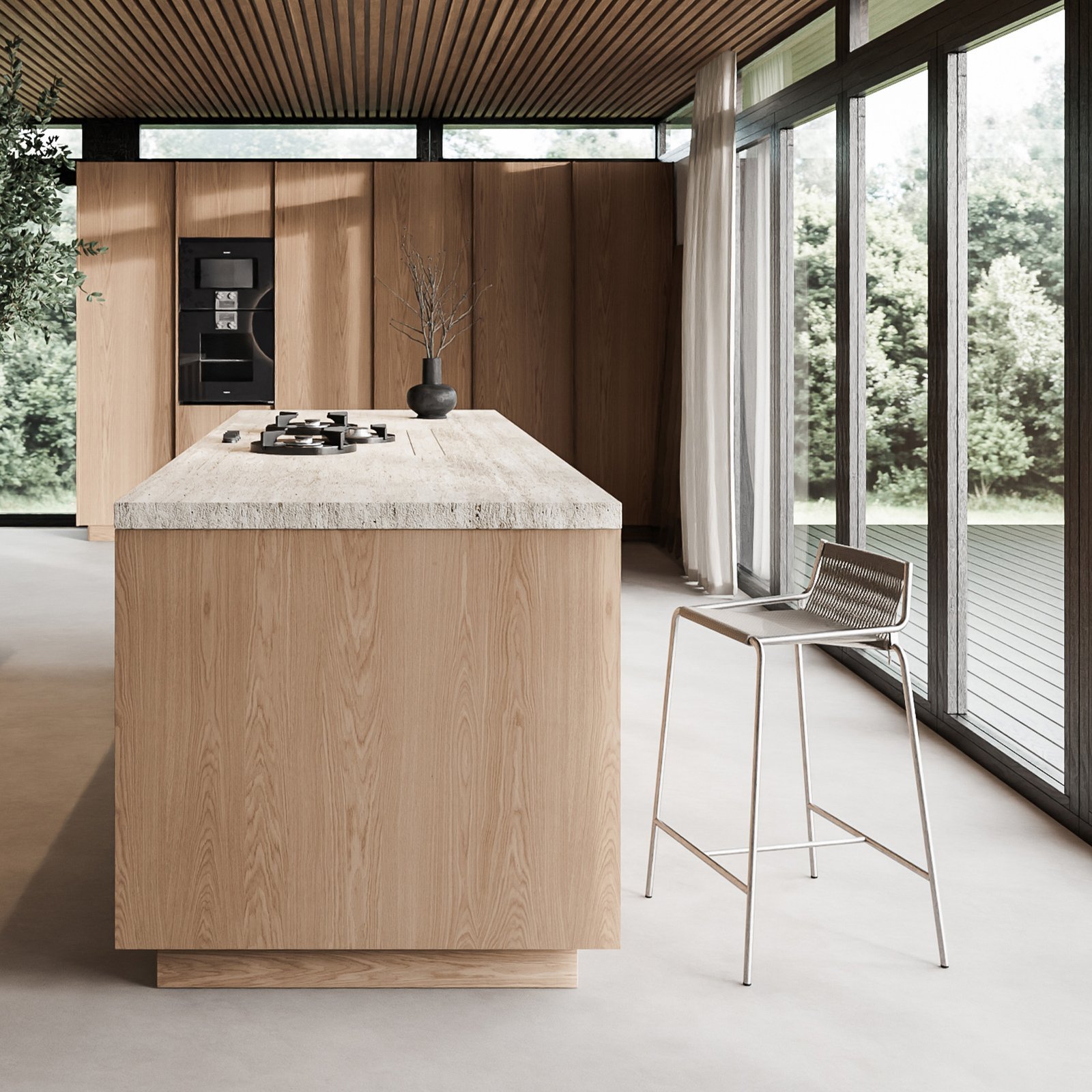 Noel Counter Chair Steel Base