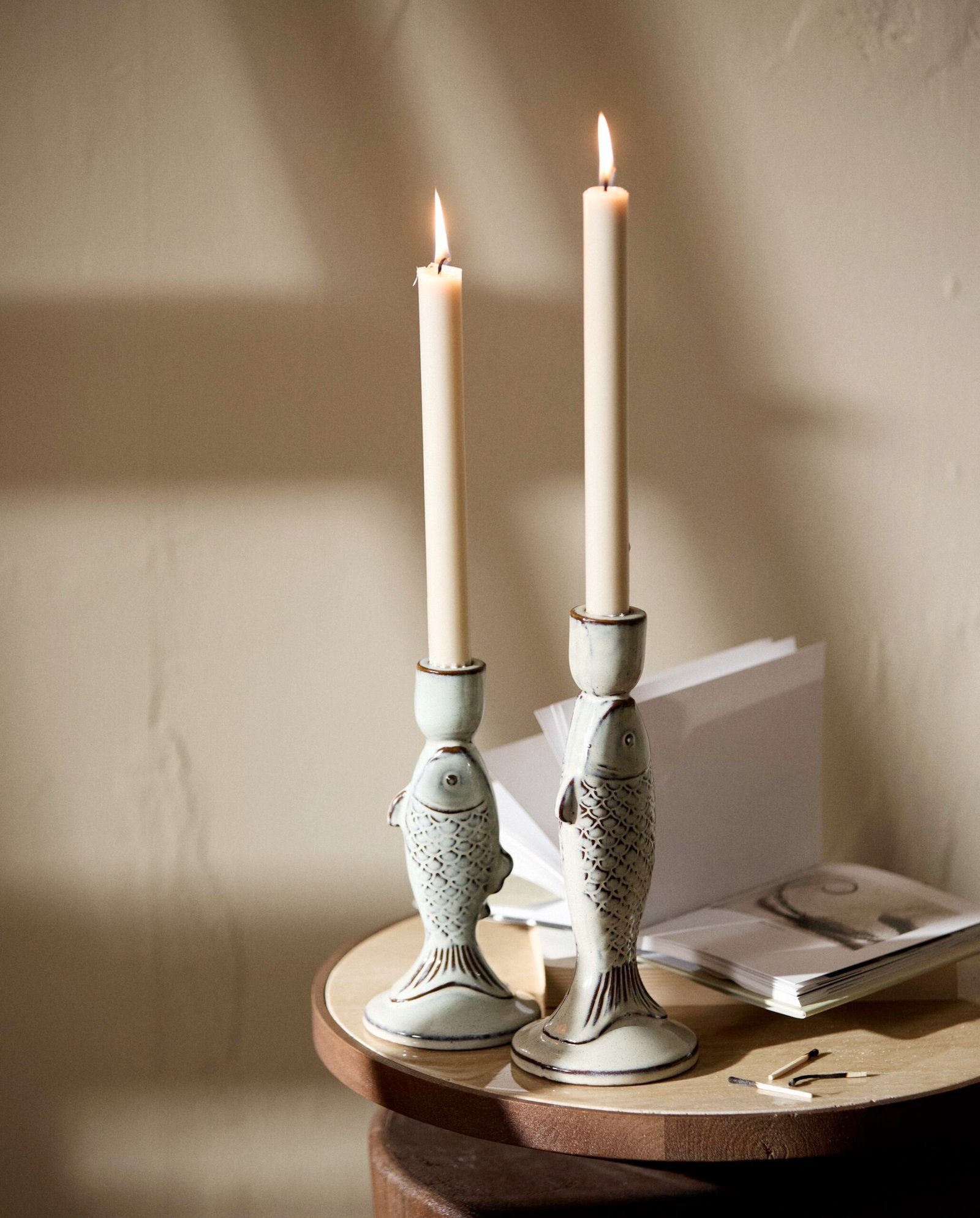 PISCULUM candle holder, S - ivory