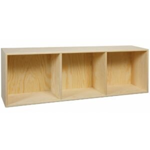 Bogkasse 90x30x19 cm, med 3 rum