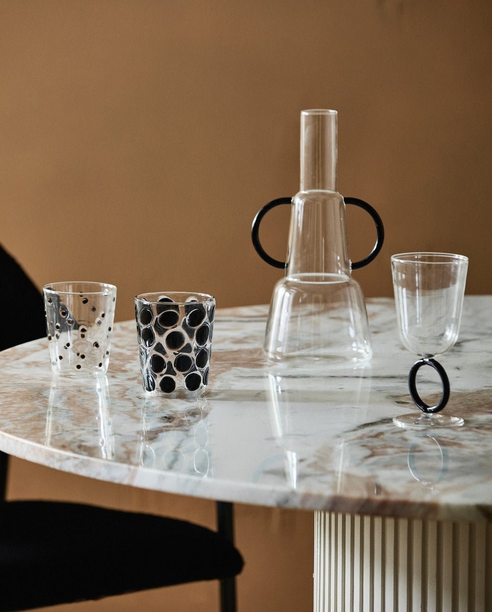 PISUM drinking glass - clear/black