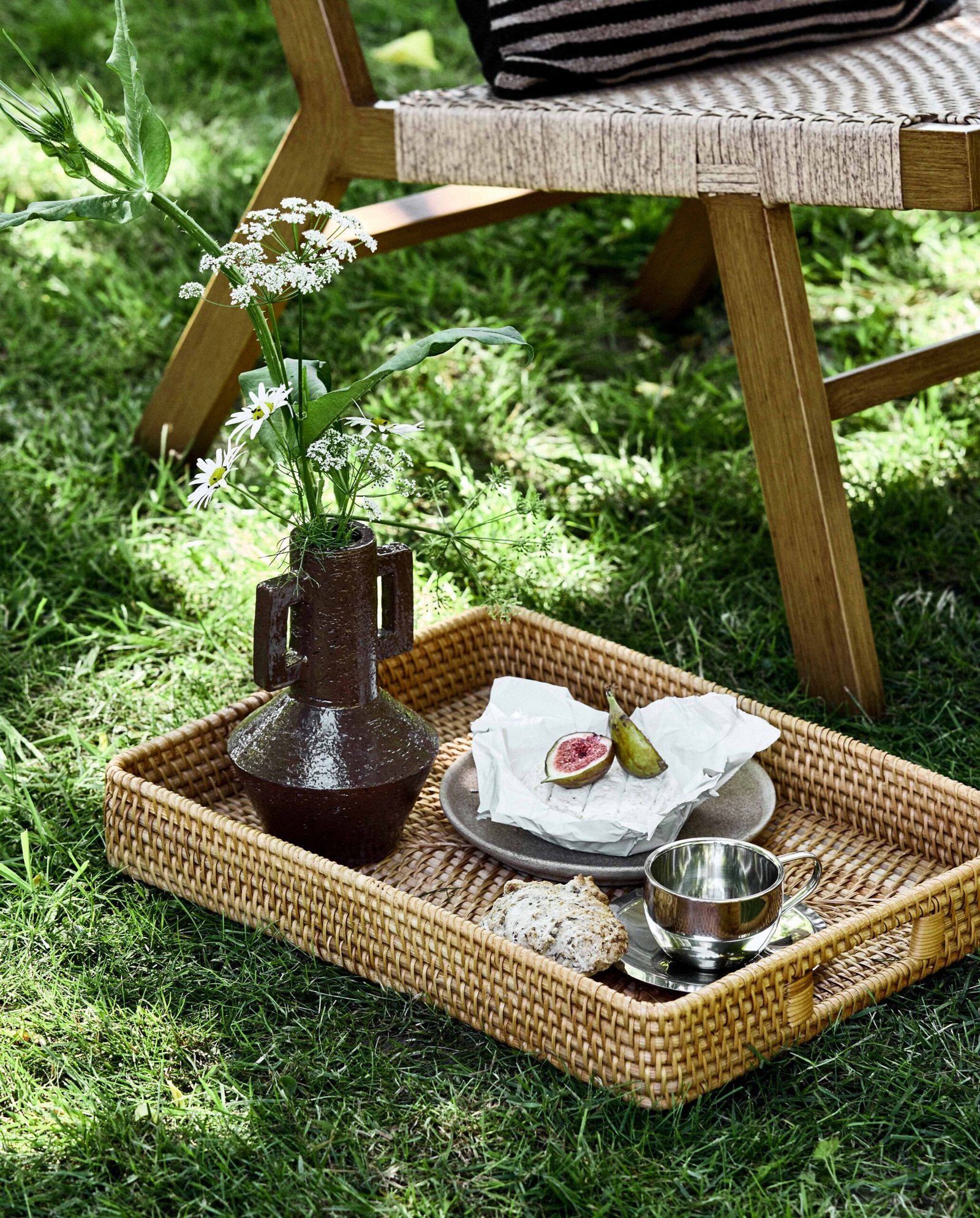 LAURUS rattan serving tray - nature