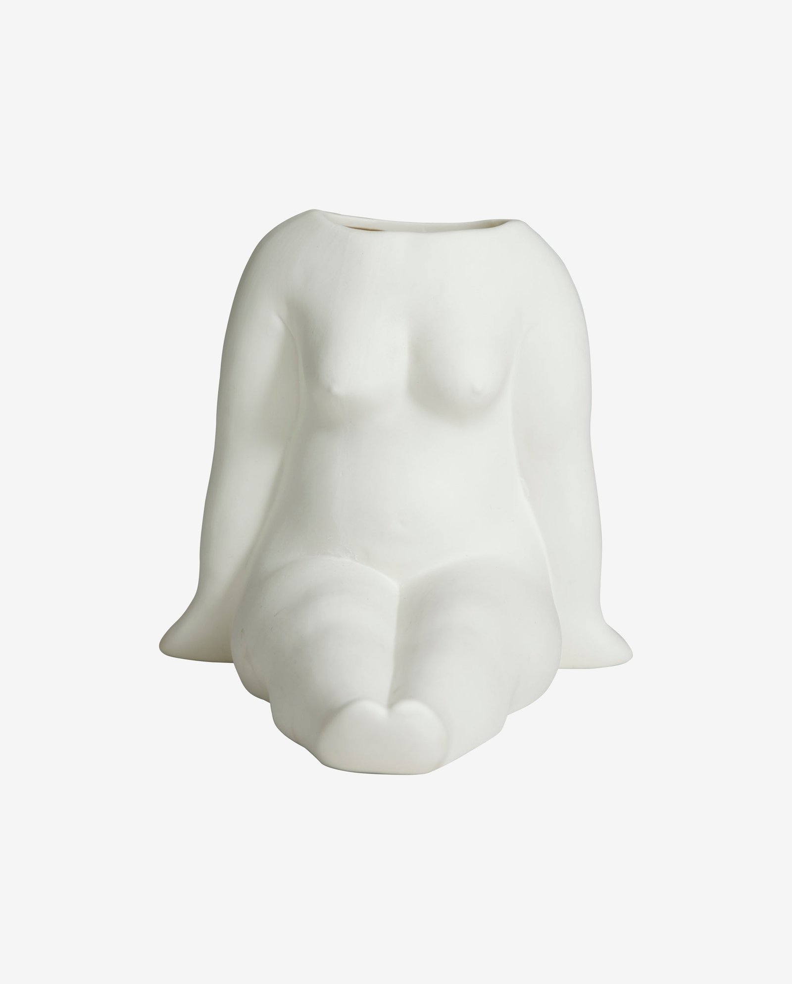 AVAJI sitting full body, vase - white