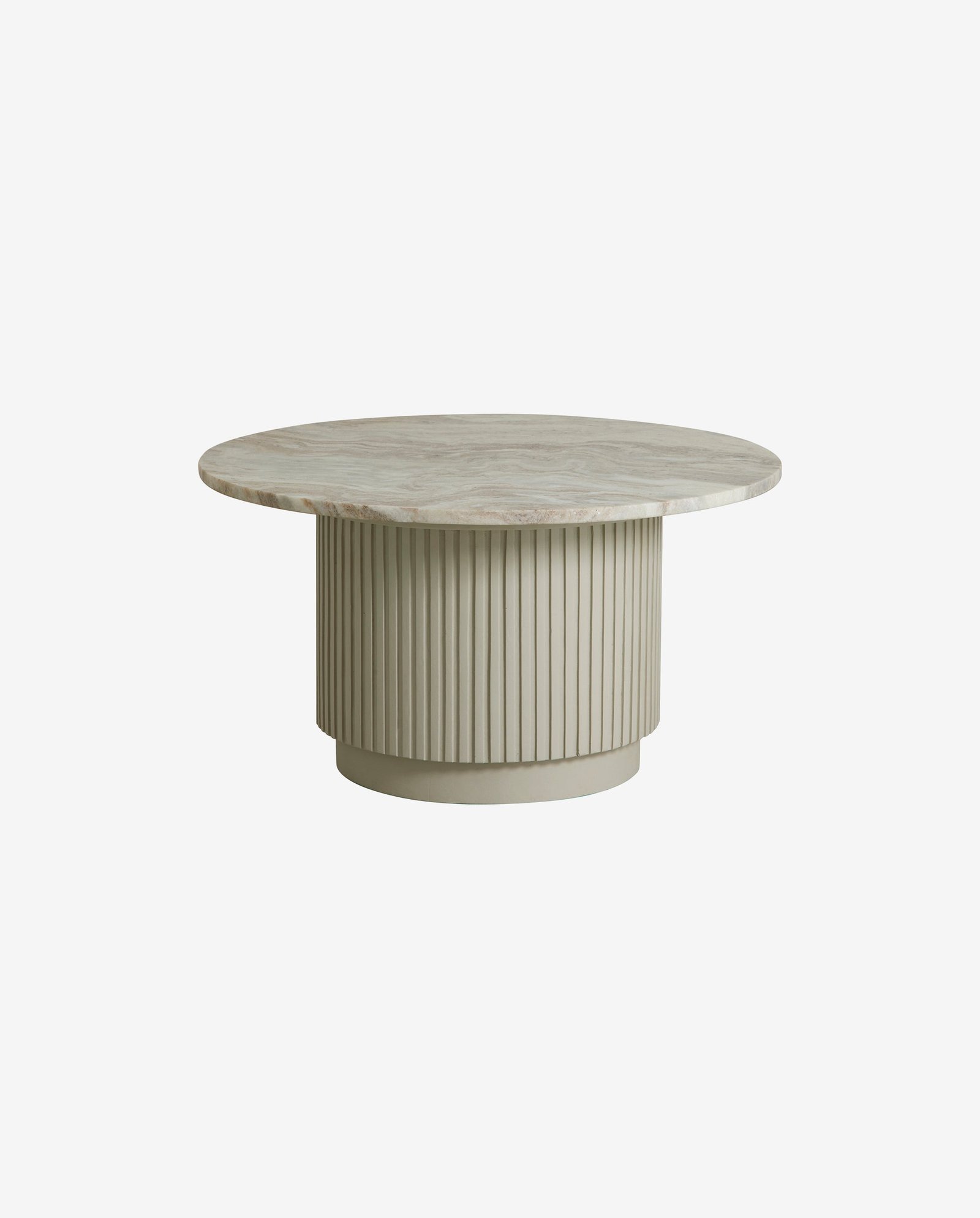 ERIE round coffee table, ø75 cm - ivory marble tabletop