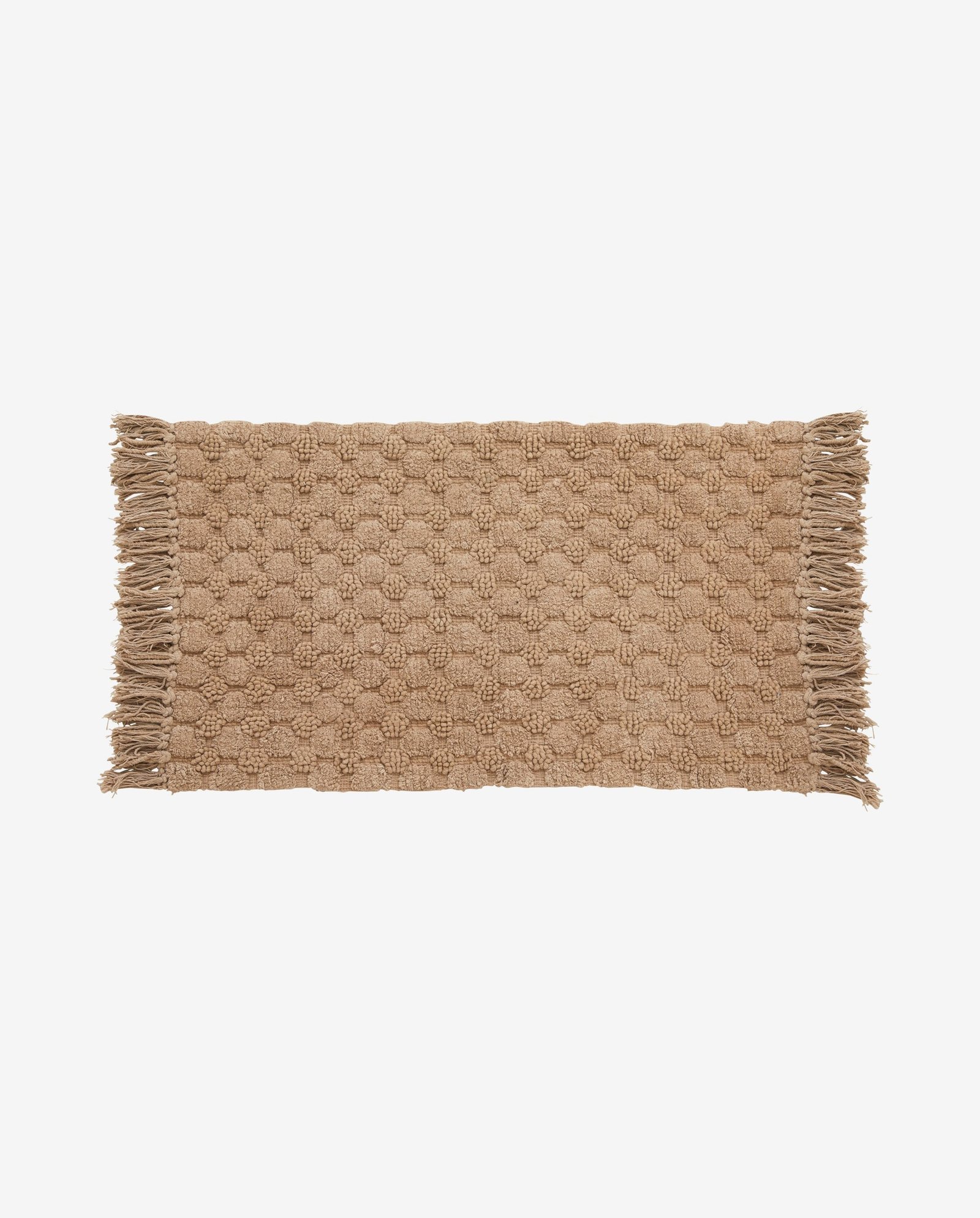 LUNA bath rug w/fringes, 60x120 - light brown