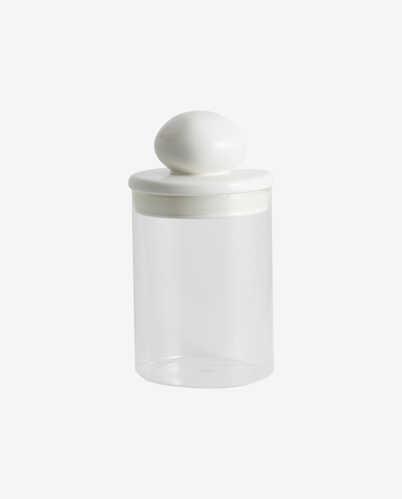 PLUM storage glass w. lid, low - clear