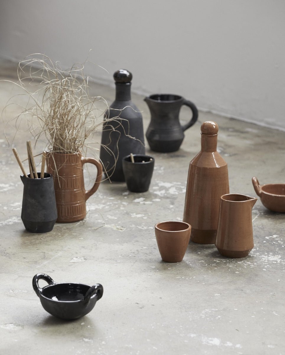 JUNIPER bottle w. lid - terracotta - brown