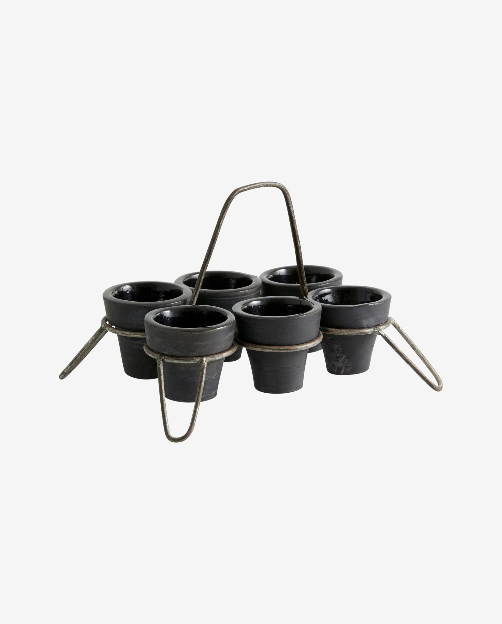 JUNIPER cups w. holder, terracotta - black