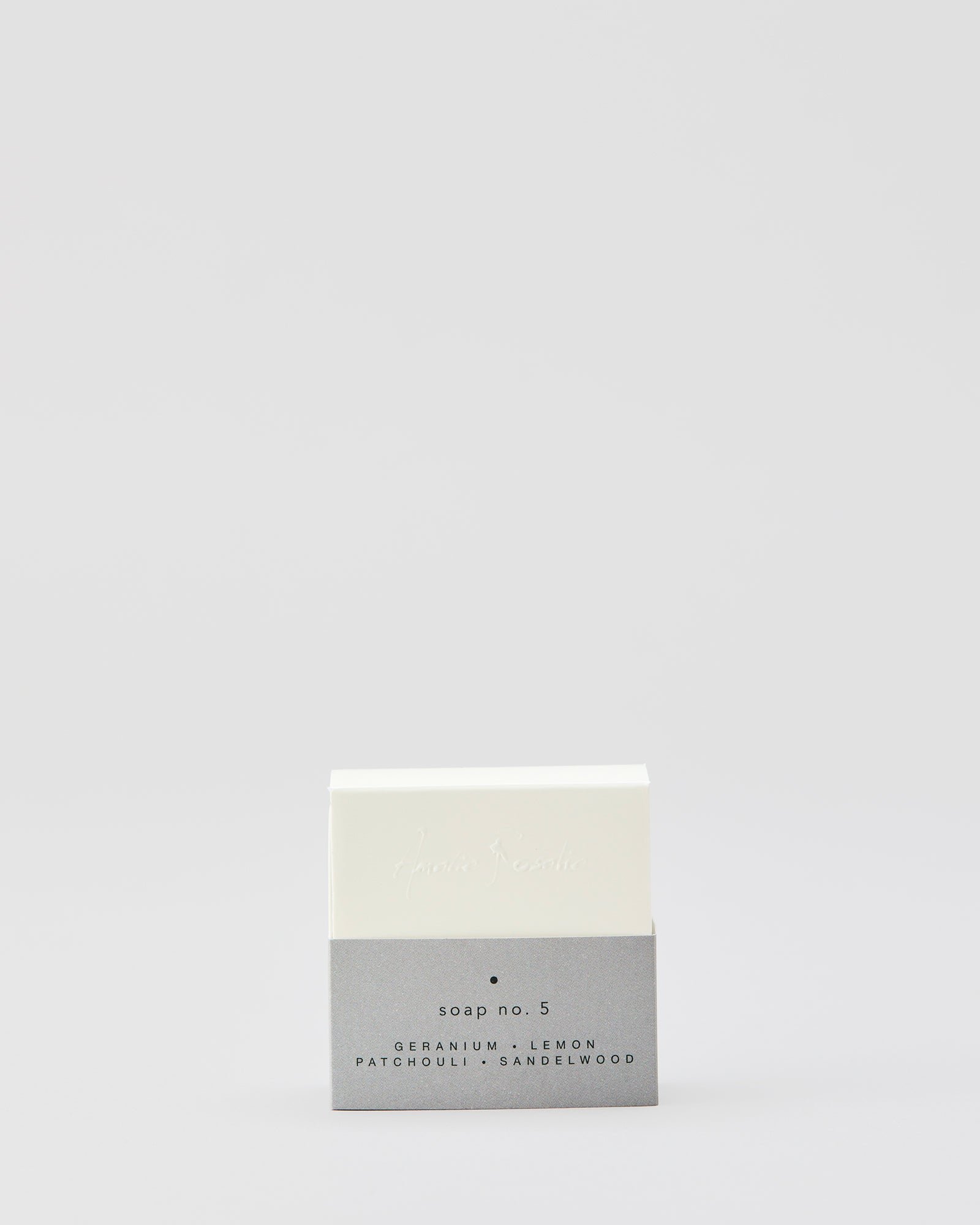 Soap no. 5 | GERANIUM, LEMON, PATCHOULI, SANDELWOOD
