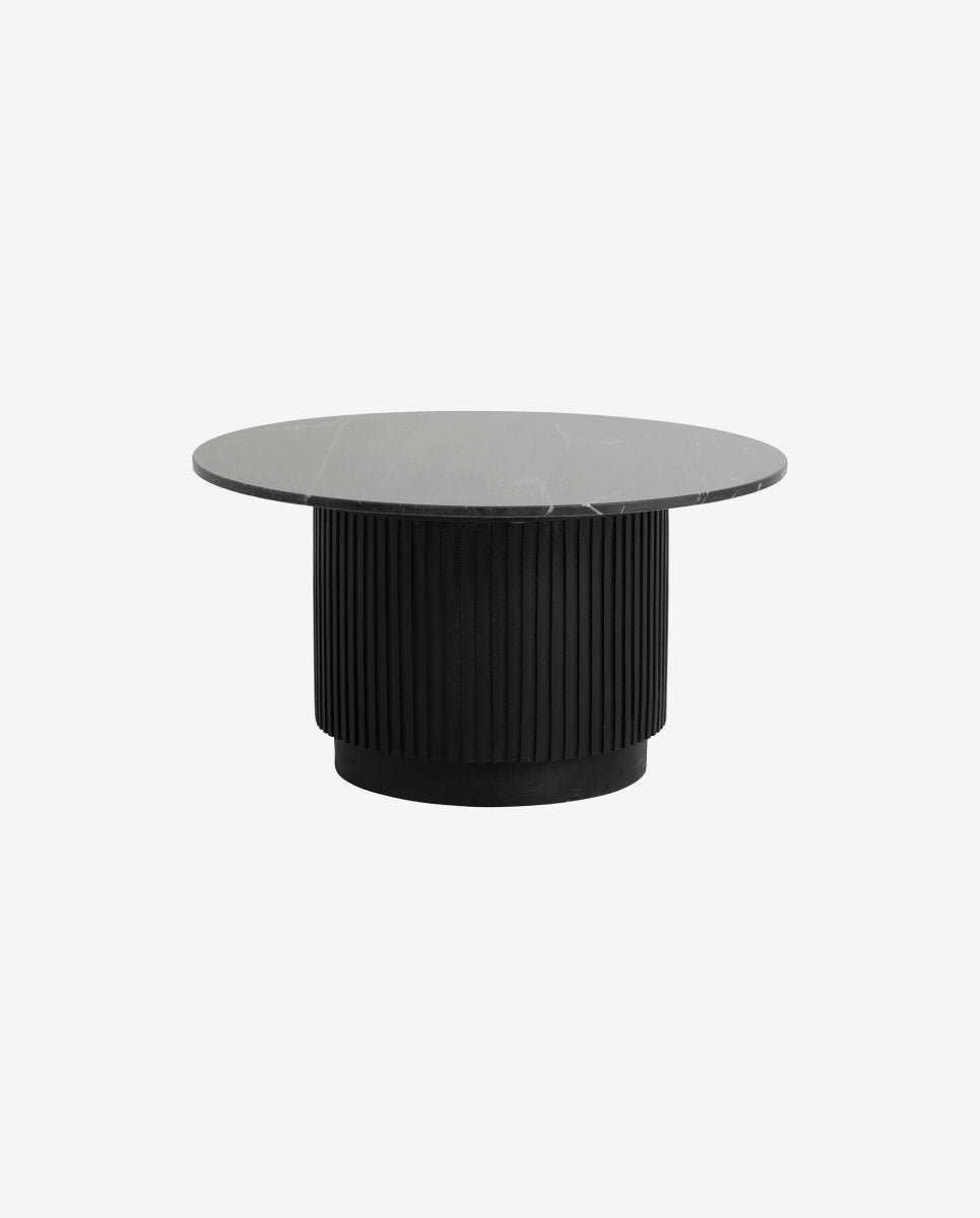 ERIE round coffee table, ø75 cm - black marble top