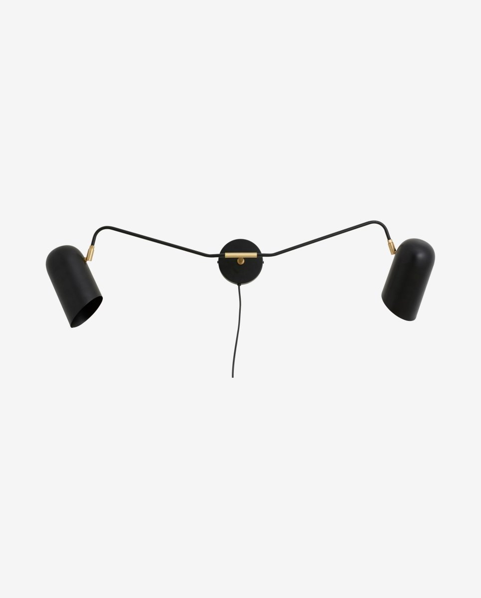 ERIS wall lamp, 2 arms - black