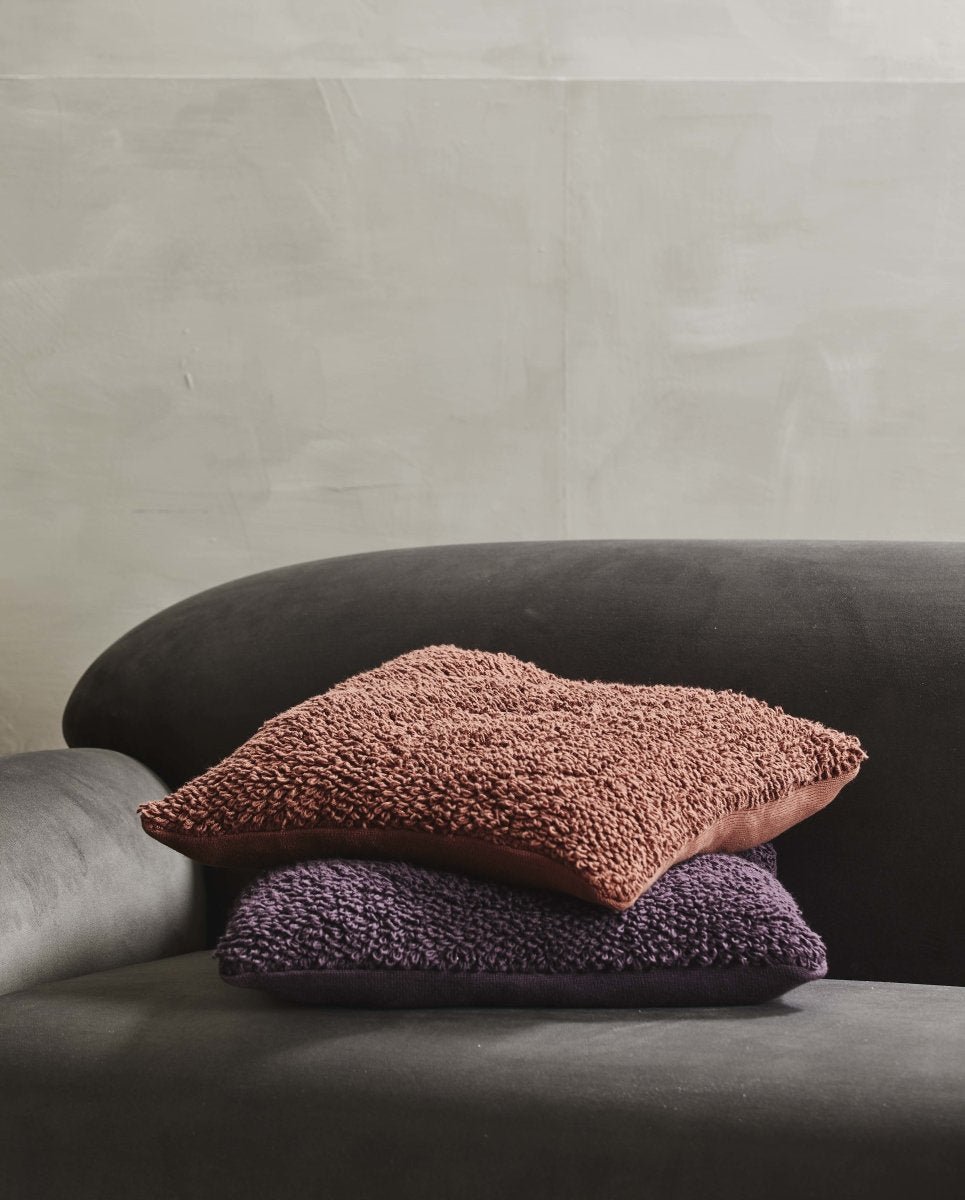 LYRA cushion cover, S, knitted - burgundy