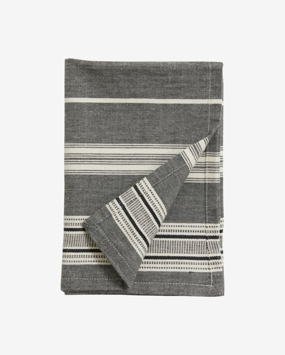 ORION tea towel, off white/black stripes