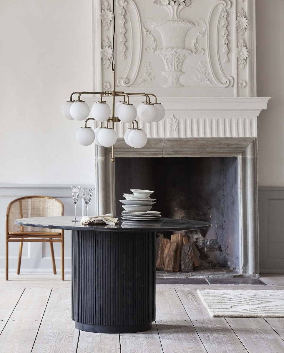 PALMA chandelier - brass/white