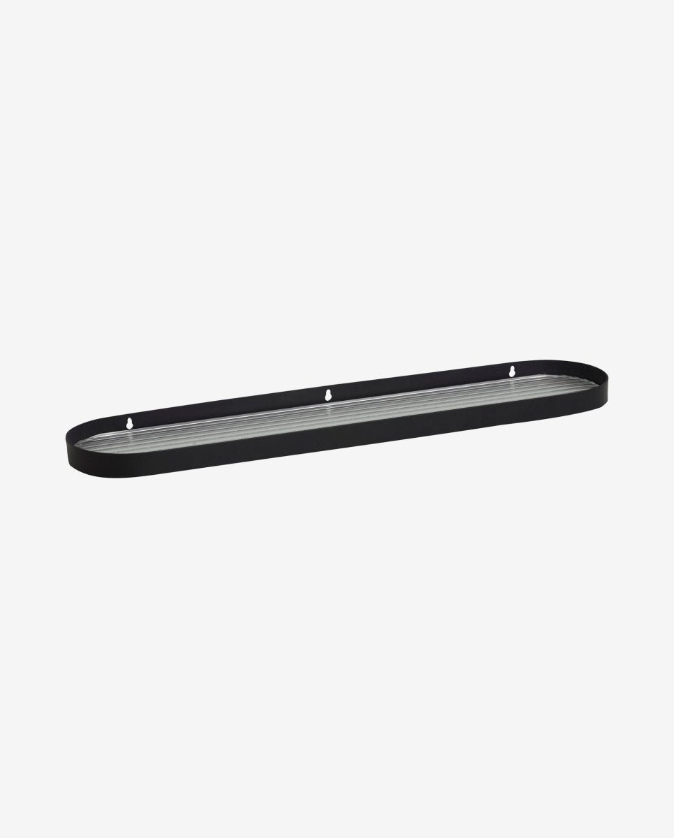 SOTRA shelf w/glass, L, black metal