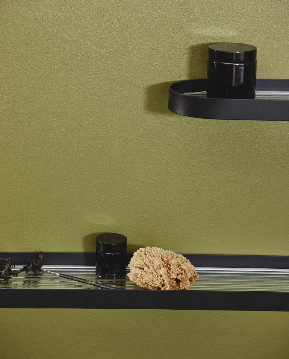 SOTRA shelf w/glass, L, black metal
