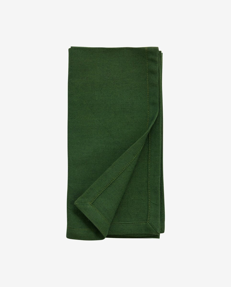 Napkin, green, hemmed