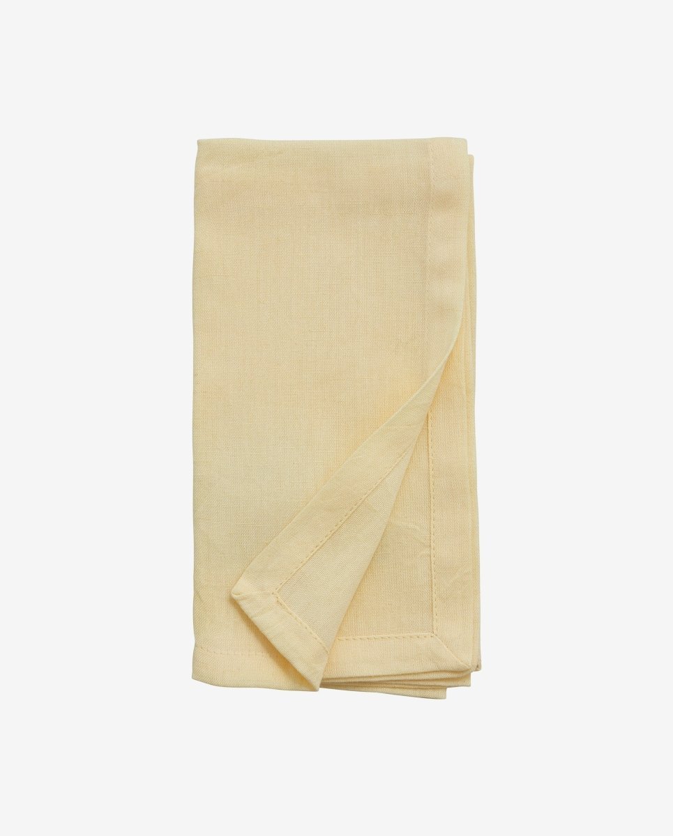 Napkin, light yellow, hemmed