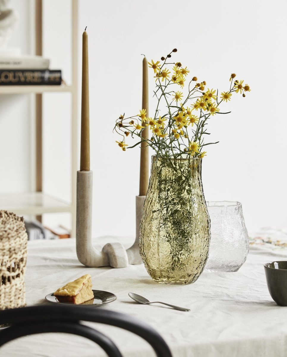 VACA candle holder - brown marble