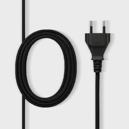 Black Textile Cord w/ EU plug